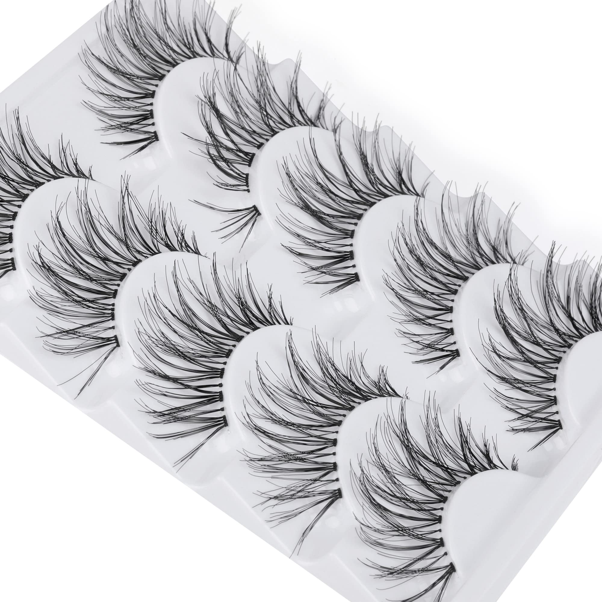 LANFLOWER Glamour False Eyelashes – Handmade, Reusable, 5 Pairs