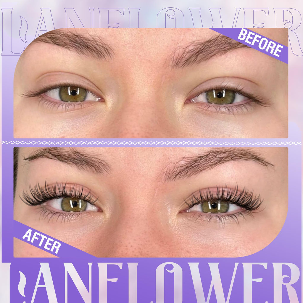 Lanflower Lash Extension Kit | Natural Lash Clusters & Wispy C-Curved Lashes