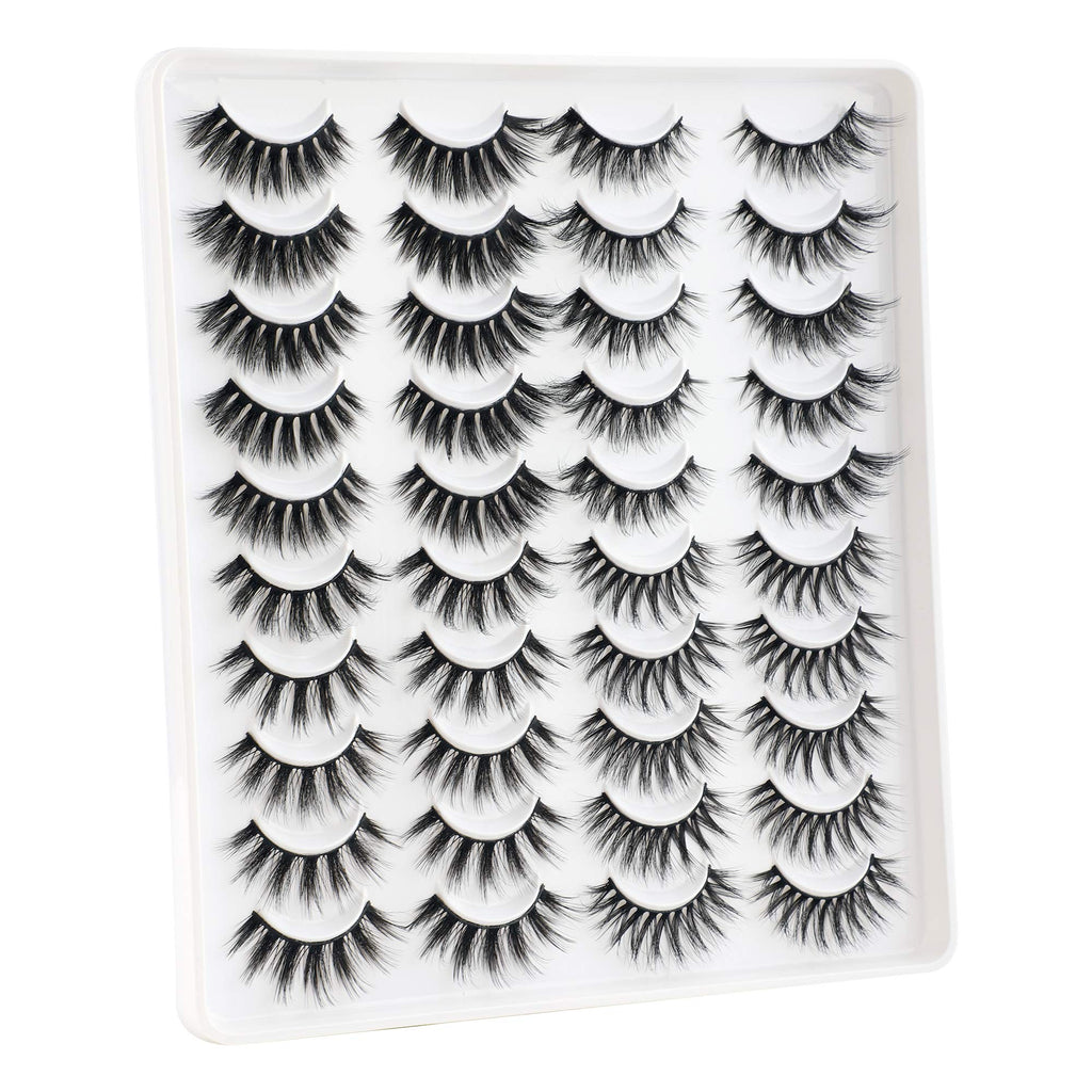 LANFLOWER False Eyelashes 20 Pairs – 4 Styles Fluffy, Long, Dramatic