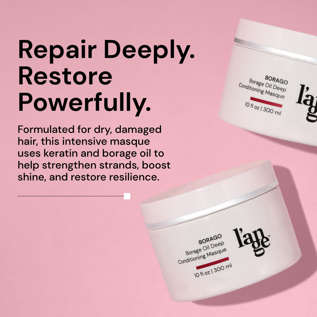 L'ANGE HAIR Borago Deep Conditioning Masque with Borage Oil — 10 Oz Jar | Hydrate, Smooth & Strengthen Dry Hair