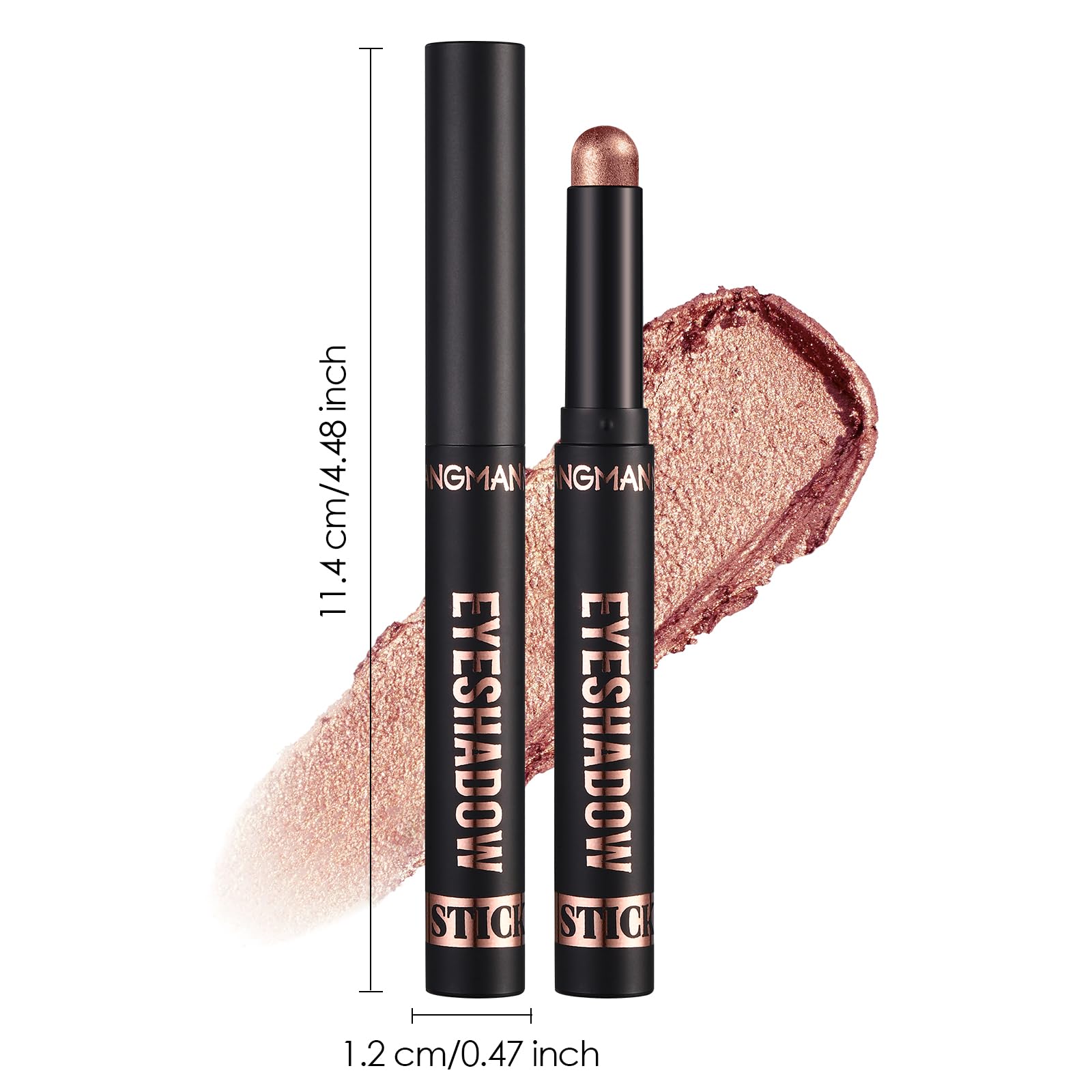 LANGMANNI 8-Piece Soft Smooth Cream Eyeshadow Stick Gift Set - Matte Earth & Bright Metal, Waterproof & Long-Lasting