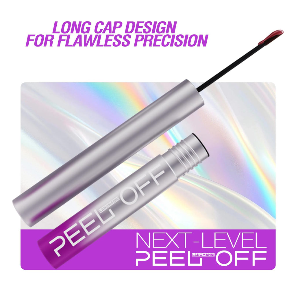 LANGMANNI 6Pcs Peel-Off Lip Liner Set – Long-Lasting Matte Lip Liners with Ergonomic Handle and Precision Brush