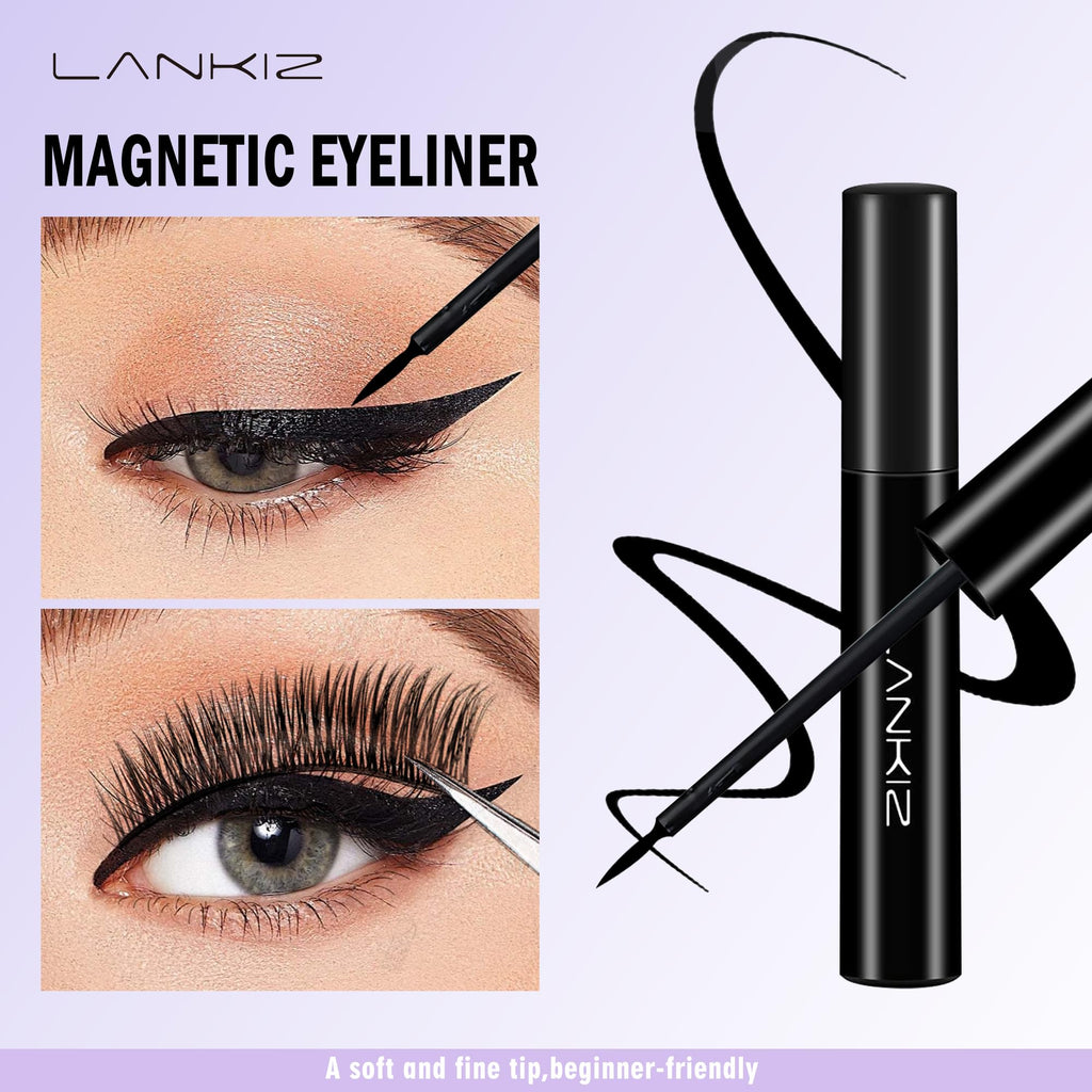 LANKIZ Magnetic Eyelash Glue & Liner – 3-Pack, Waterproof, Quick-Dry, Beginner Friendly