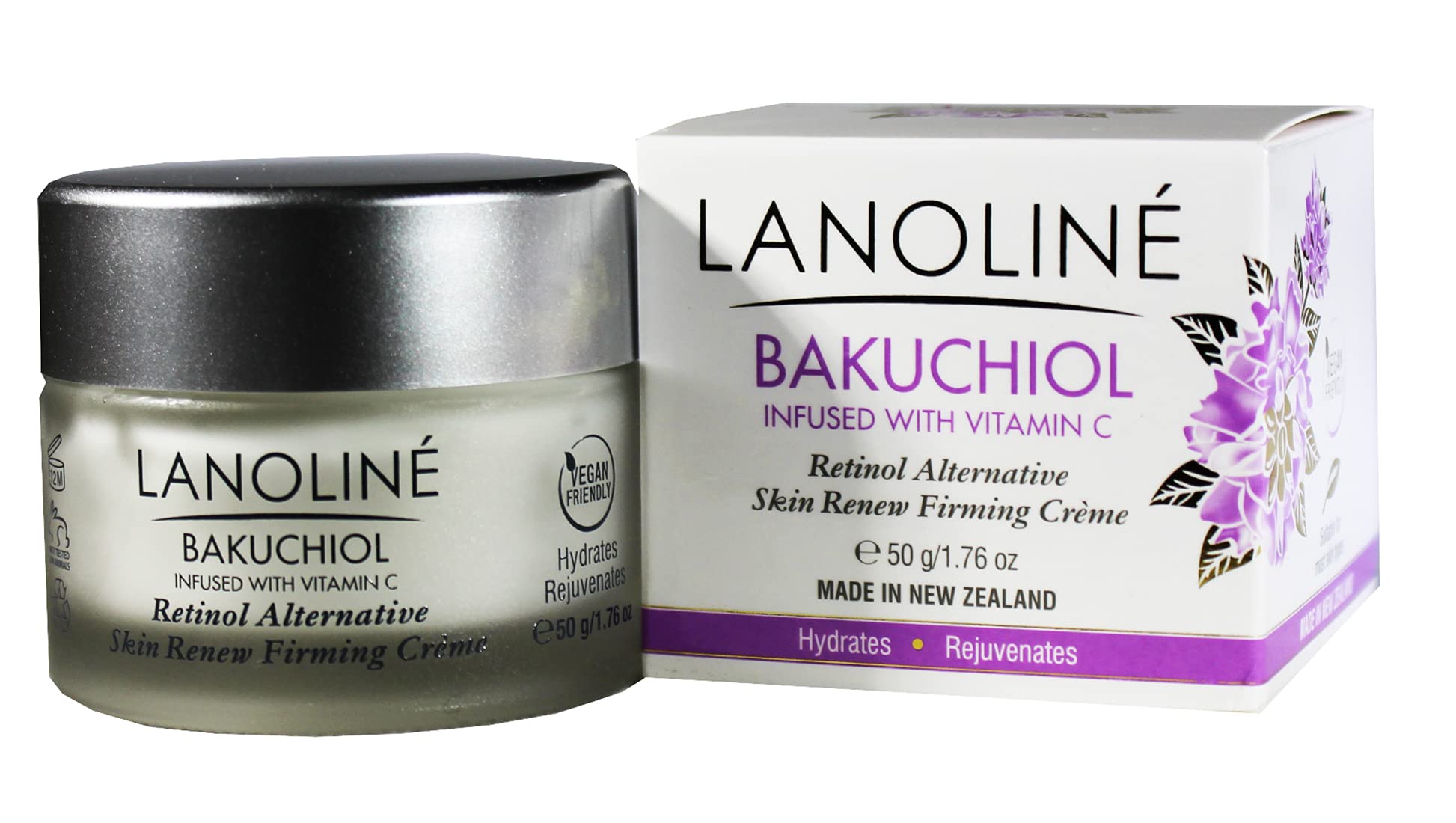 Lanoline Bakuchiol + Vitamin C Skin Renew Firming Cream – Vegan Retinol Alternative 1.76oz