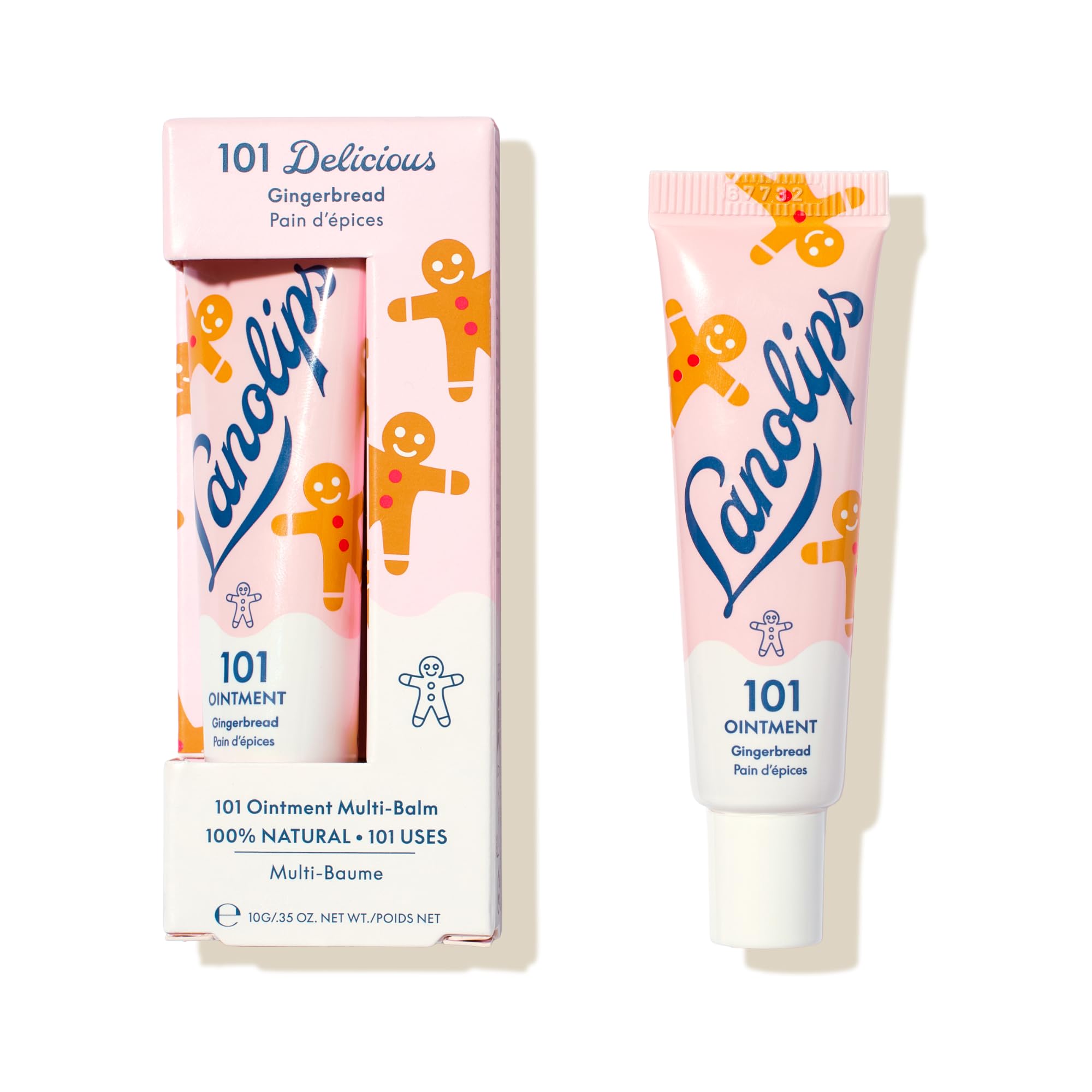Lanolips 101 Ointment Gingerbread Lip Balm – 0.35 oz, Hydrating Multi-Purpose Lanolin Balm