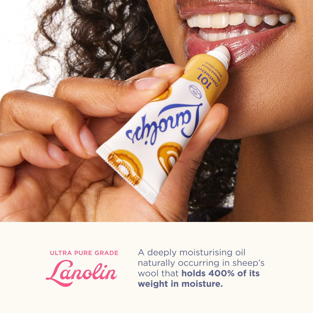 Lanolips 101 Ointment – Glazed Donut Lip Balm for Hydration & Multipurpose Care (0.52 oz)