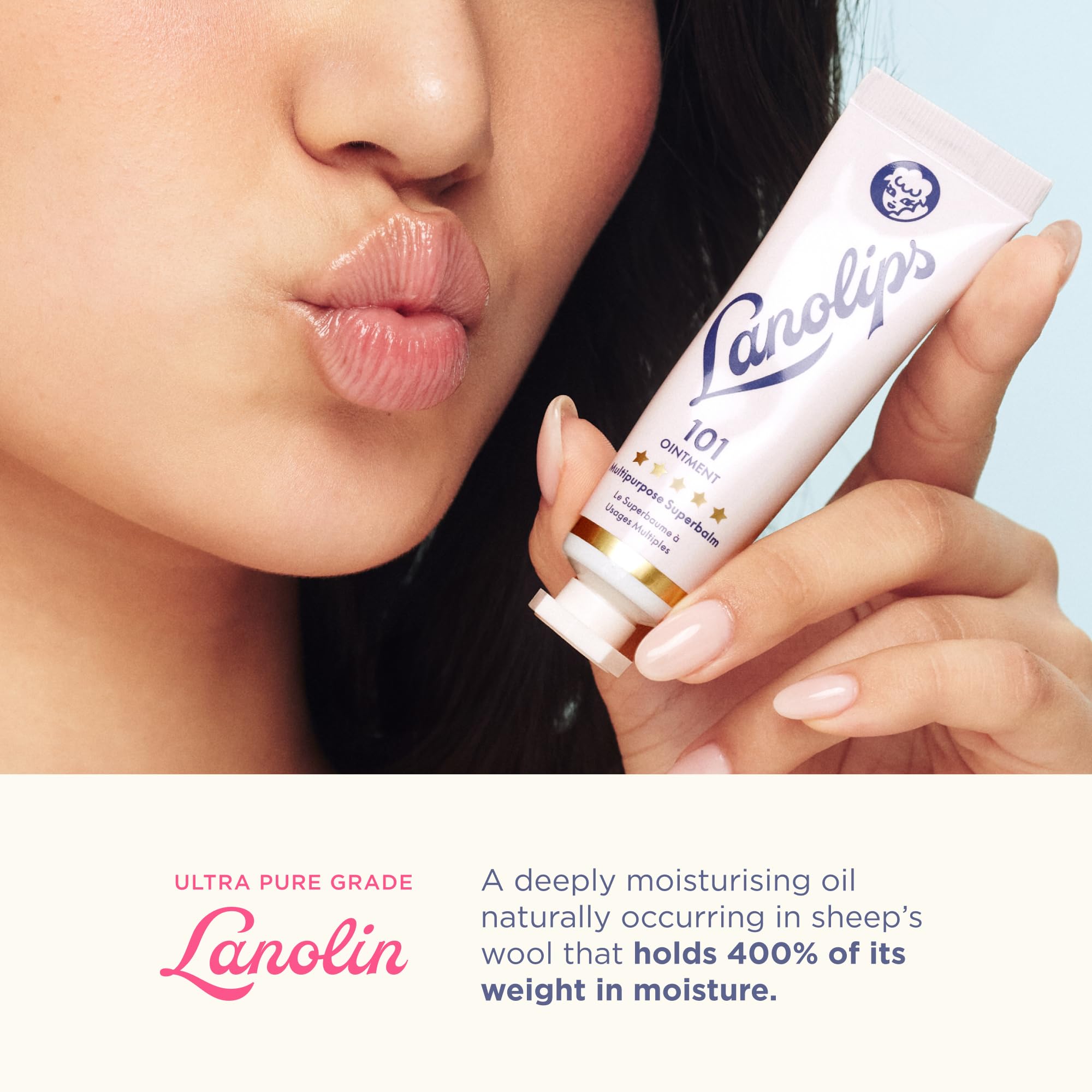 Lanolips 101 Ointment Multi-Balm Duo, Original Superbalm – Pure Lanolin Lip & Skin Care (2-Pack, 0.52 oz each)
