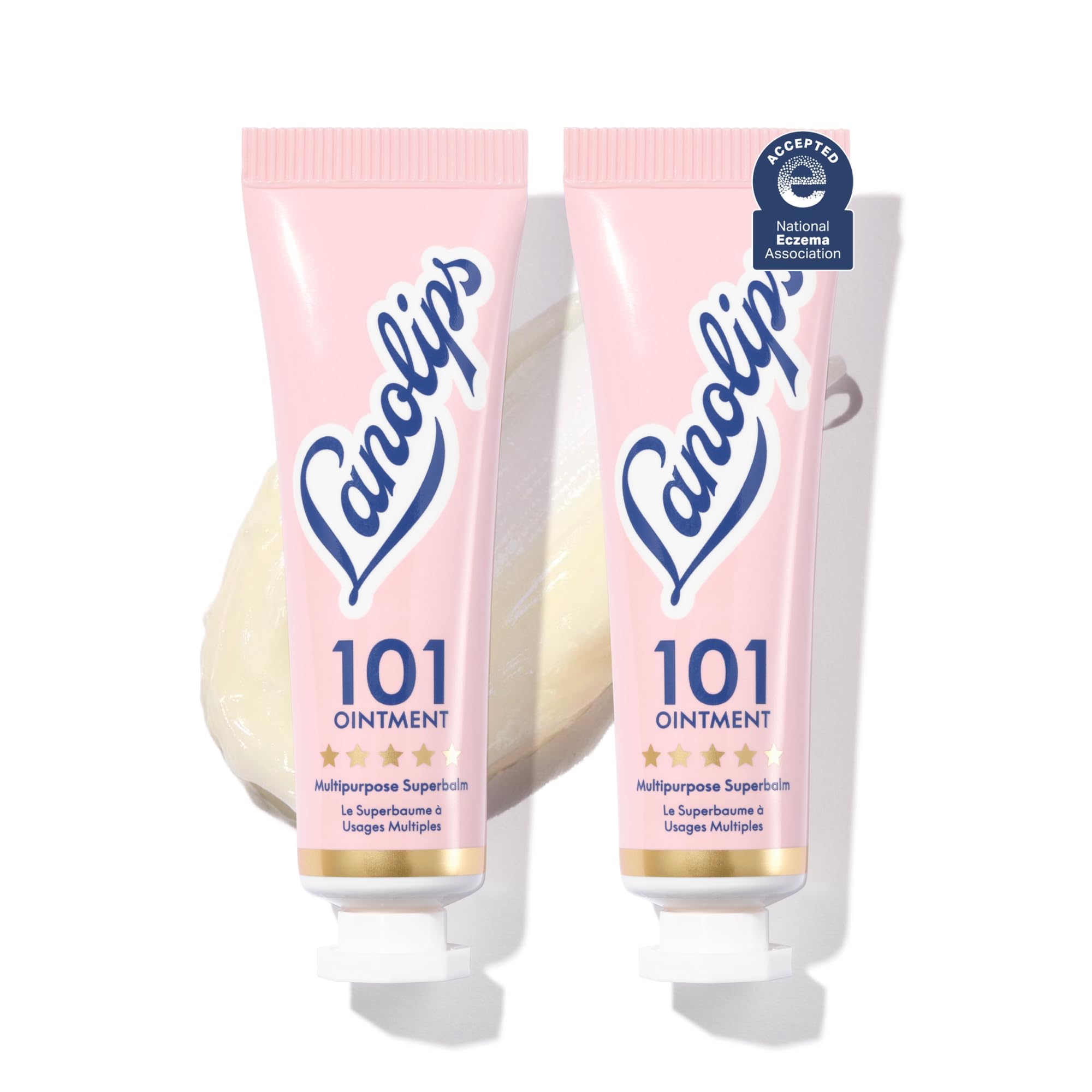 Lanolips 101 Ointment Multi-Balm Duo, Original Superbalm – Pure Lanolin Lip & Skin Care (2-Pack, 0.52 oz each)
