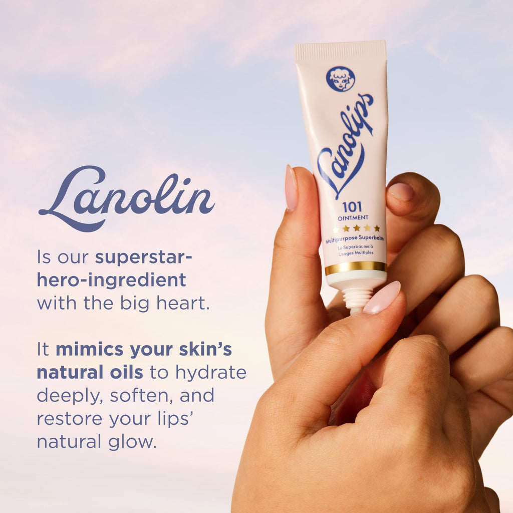 Lanolips 101 Ointment Multi-Balm Duo, Original Superbalm – Pure Lanolin Lip & Skin Care (2-Pack, 0.52 oz each)