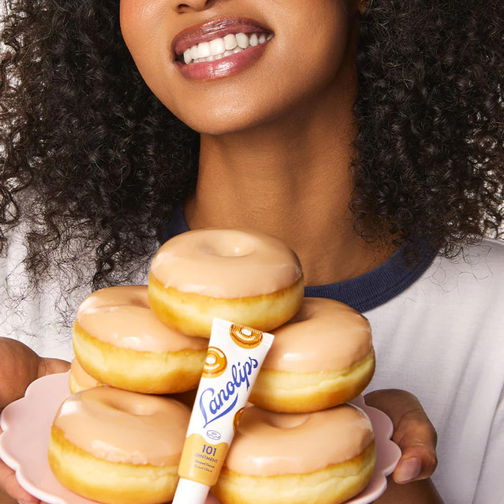 Lanolips 101 Ointment – Glazed Donut Lip Balm for Hydration & Multipurpose Care (0.52 oz)