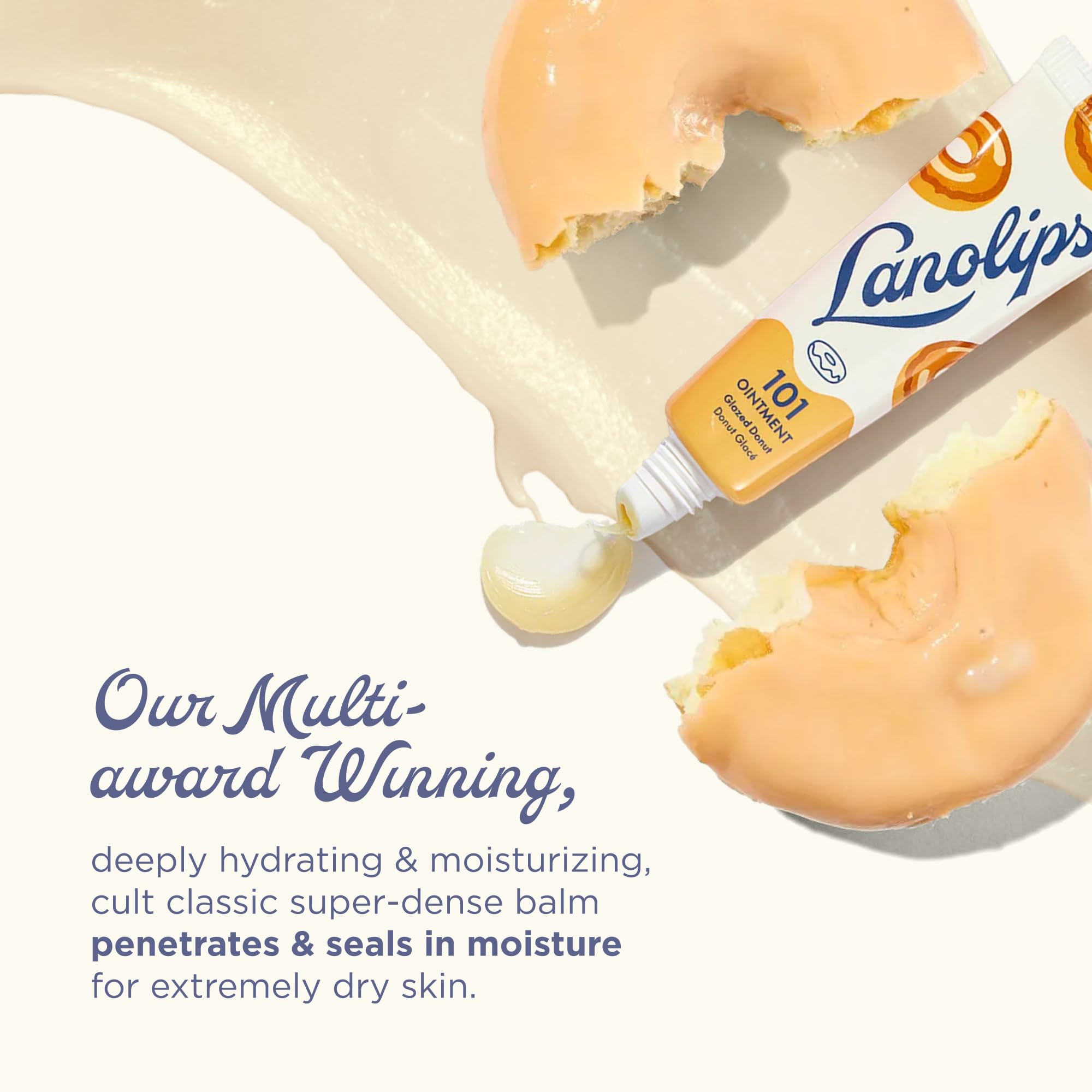 Lanolips 101 Ointment – Glazed Donut Lip Balm for Hydration & Multipurpose Care (0.52 oz)