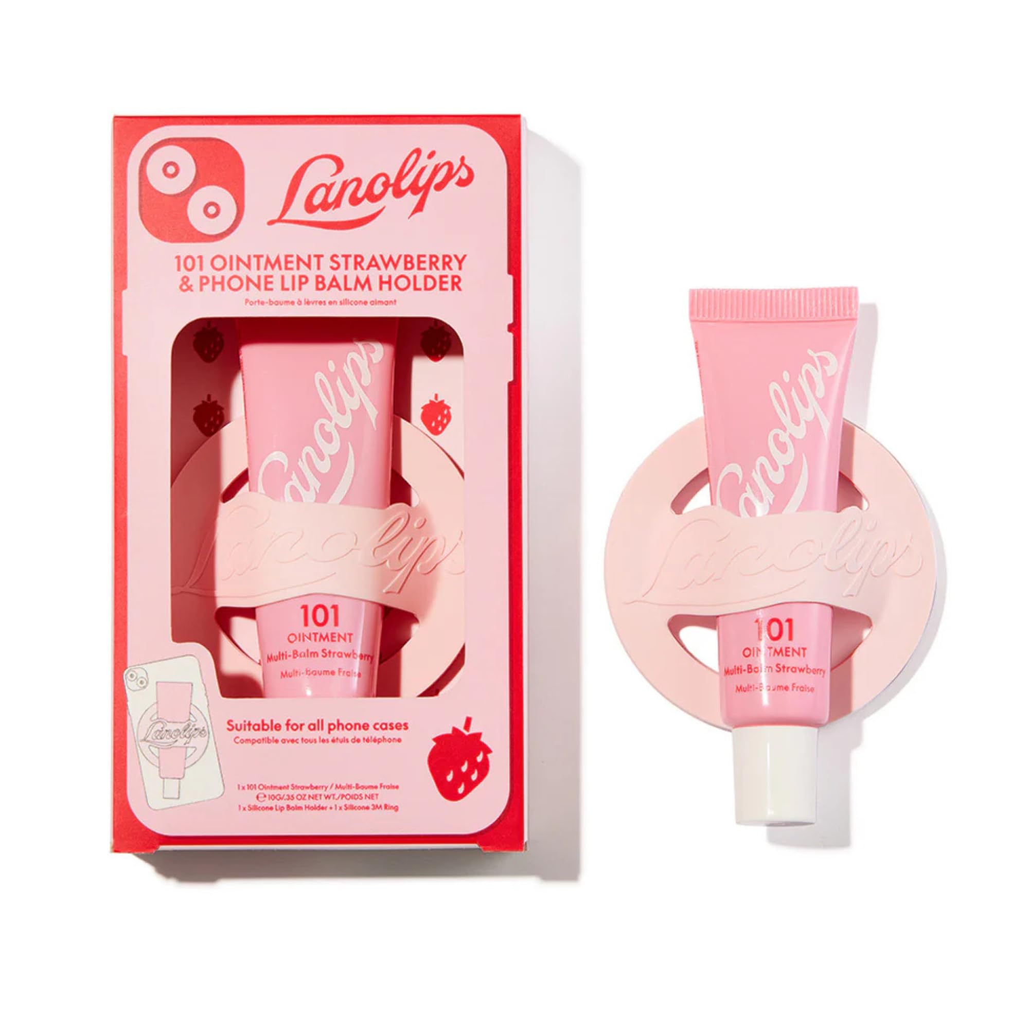 Lanolips 101 Ointment Strawberry Lip Balm with Vitamin E & Aussie Lanolin | 0.35 oz