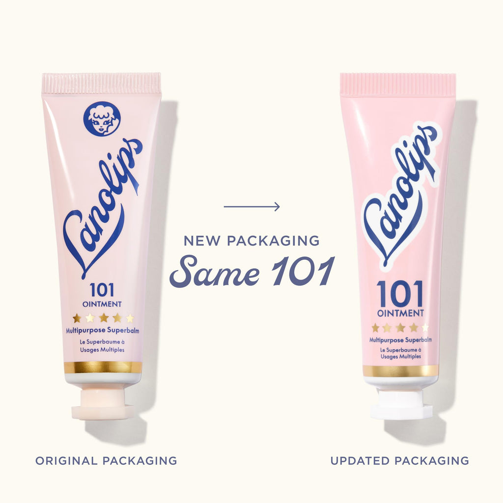 Lanolips 101 Ointment Multi-Balm Duo, Original Superbalm – Pure Lanolin Lip & Skin Care (2-Pack, 0.52 oz each)