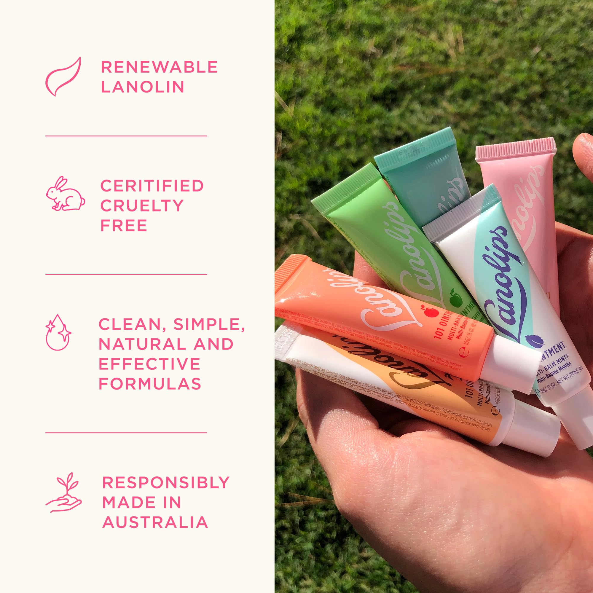 Lanolips Tinted Lip Balm Rose – Hydrating Lip Tint with Lanolin Oil | 12.5g / 0.44oz