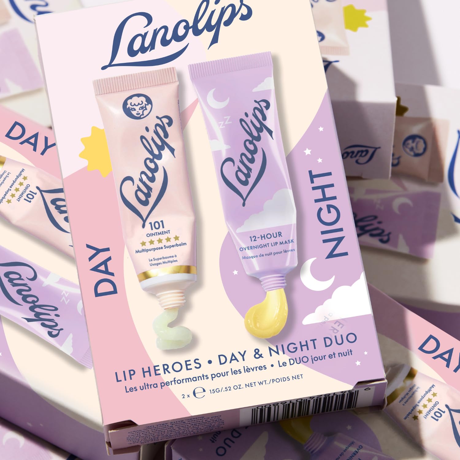 Lanolips 101 Lanolin Lip Balm & Overnight Lip Mask Duo – Day & Night Hydration Set
