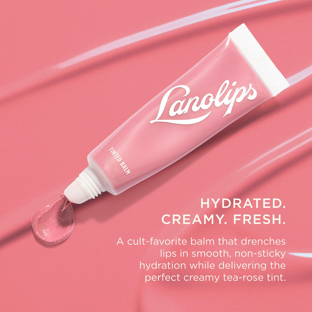 Lanolips Tinted Lip Balm Rose – Hydrating Lip Tint with Lanolin Oil | 12.5g / 0.44oz