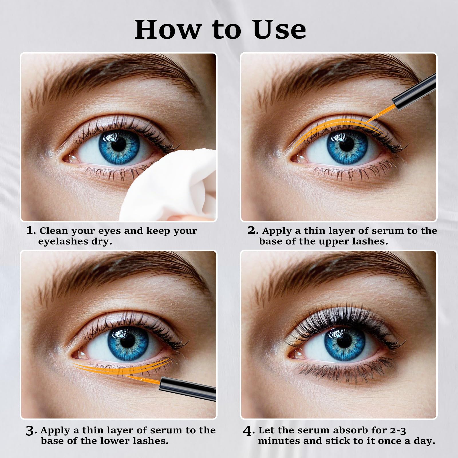 Lanonano Lash Serum – Fuller, Longer-Looking Lashes | Vegan & Cruelty-Free 0.1 Fl Oz (3ml)