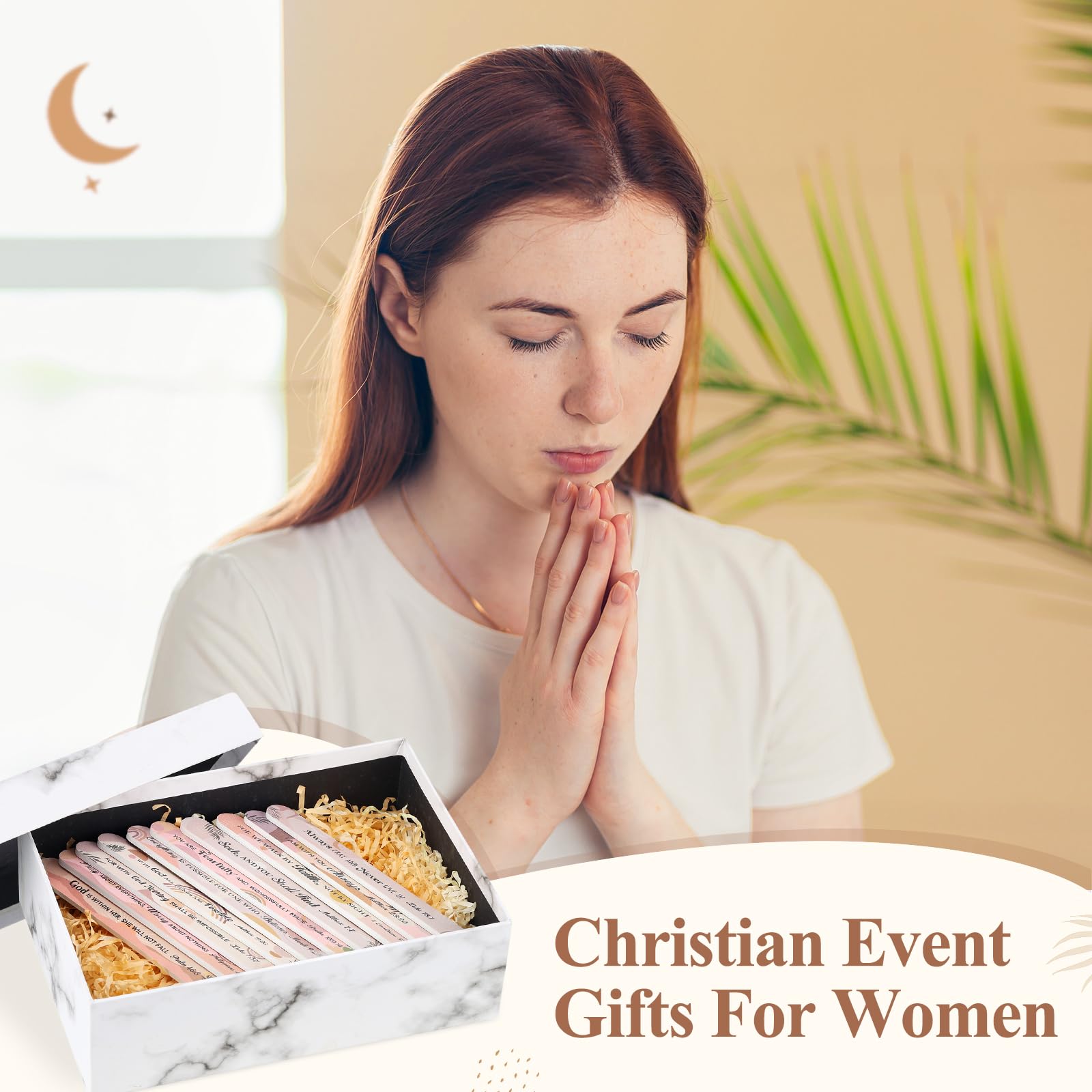 Lanties 60-Pack Christian Nail Files – Boho Bible Verse Emery Boards