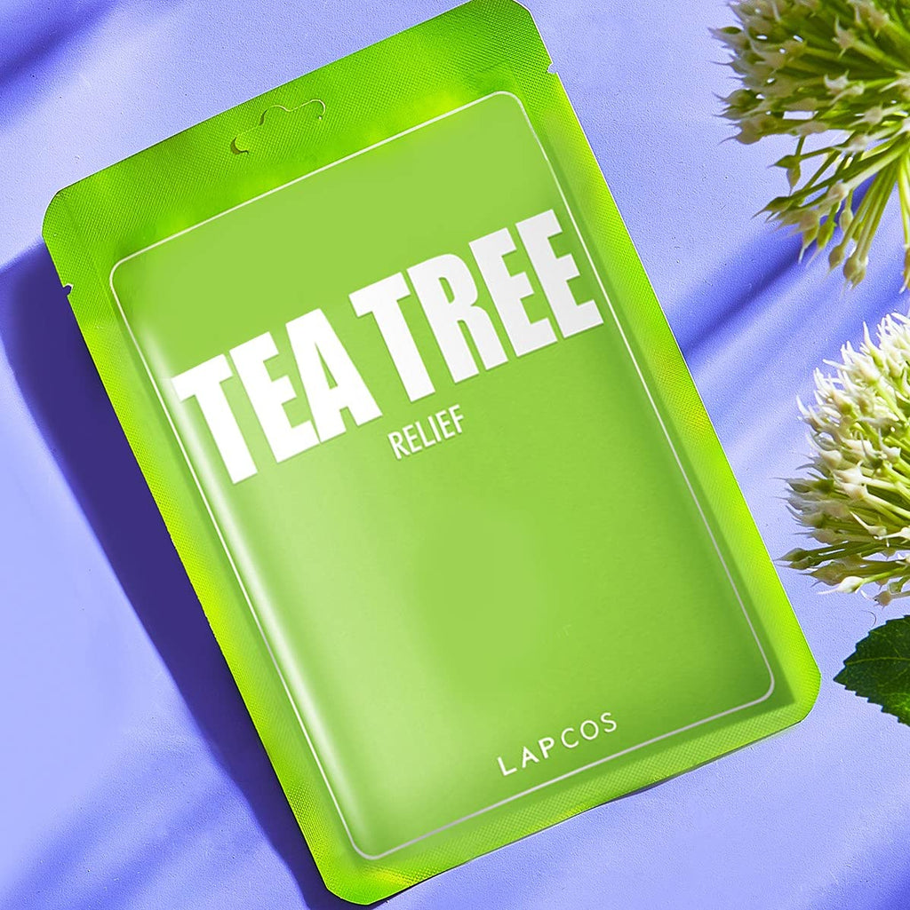 LAPCOS Tea Tree Sheet Mask | Daily Soothing Face Mask (5-Pack)