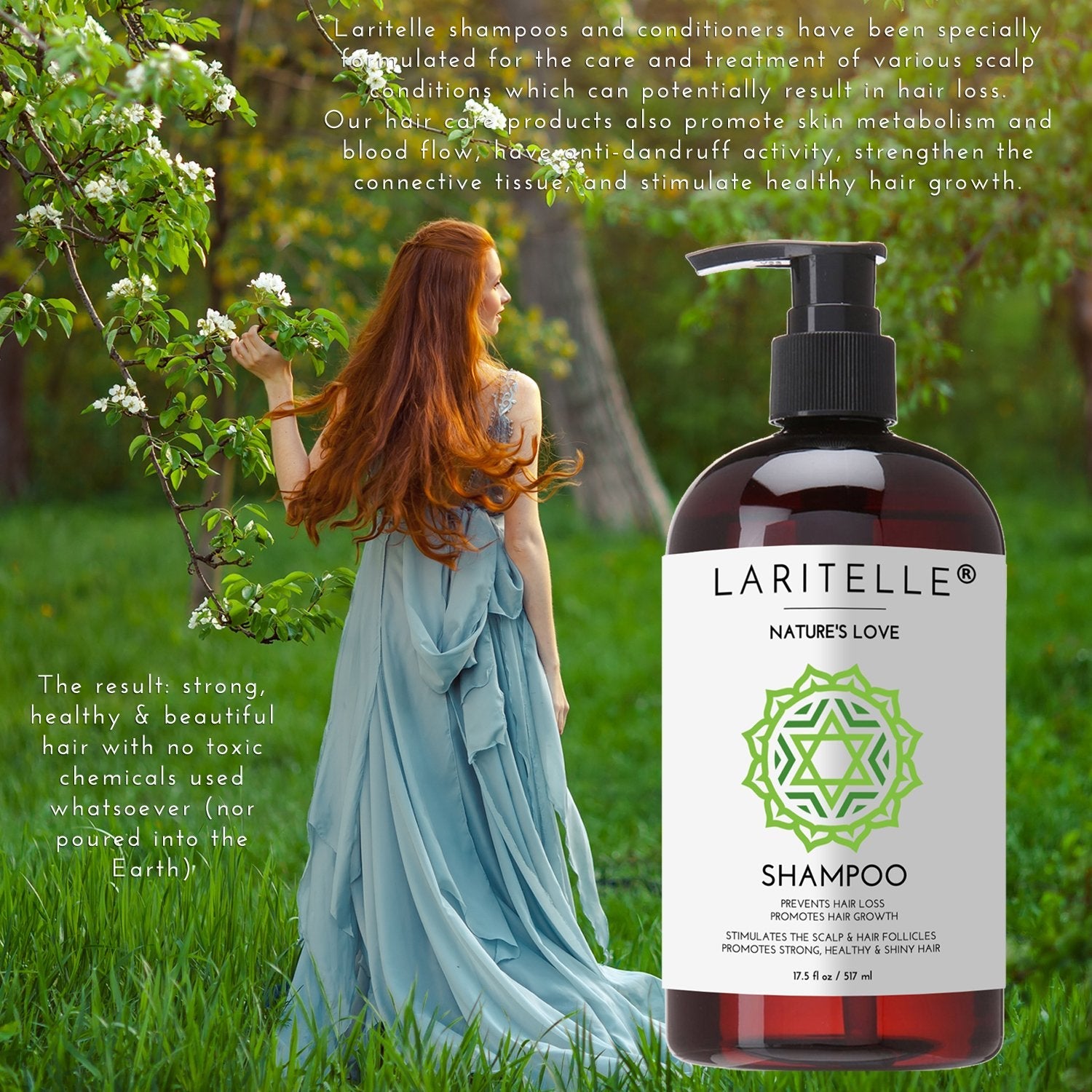 Laritelle Organic Shampoo & Conditioner – Hair Growth Support, No SLS, Gluten, Parabens
