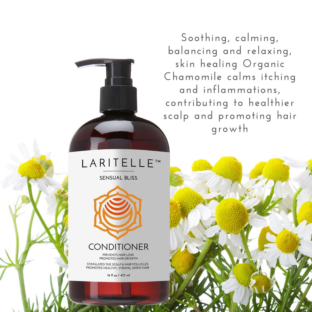 Laritelle Organic Hair Growth Set | Shampoo 16 oz + Conditioner 16 oz + Hair Loss Treatment 4 oz | Argan Oil, Rosemary, Palmarosa & Orange | GMO-Free & Sulfate-Free