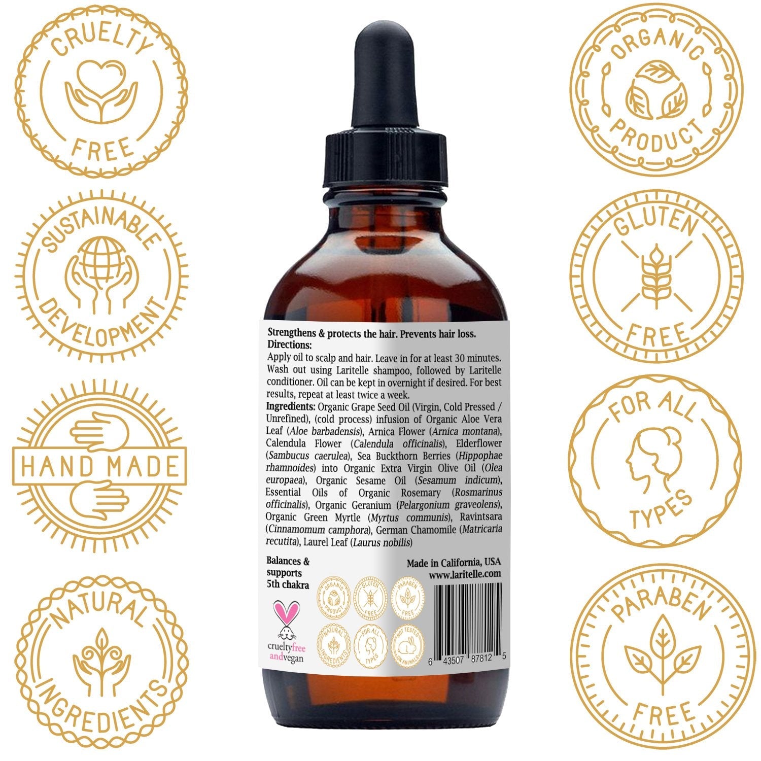 Laritelle Organic Hair Loss Treatment Silk Velvet | Scalp Care & Hair Vitality