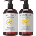 Laritelle Organic Shampoo 17 oz + Conditioner 16 oz | Prevents Hair Loss, Promotes Hair Growth | Argan Oil, Rosemary, Ginger & Cedarwood