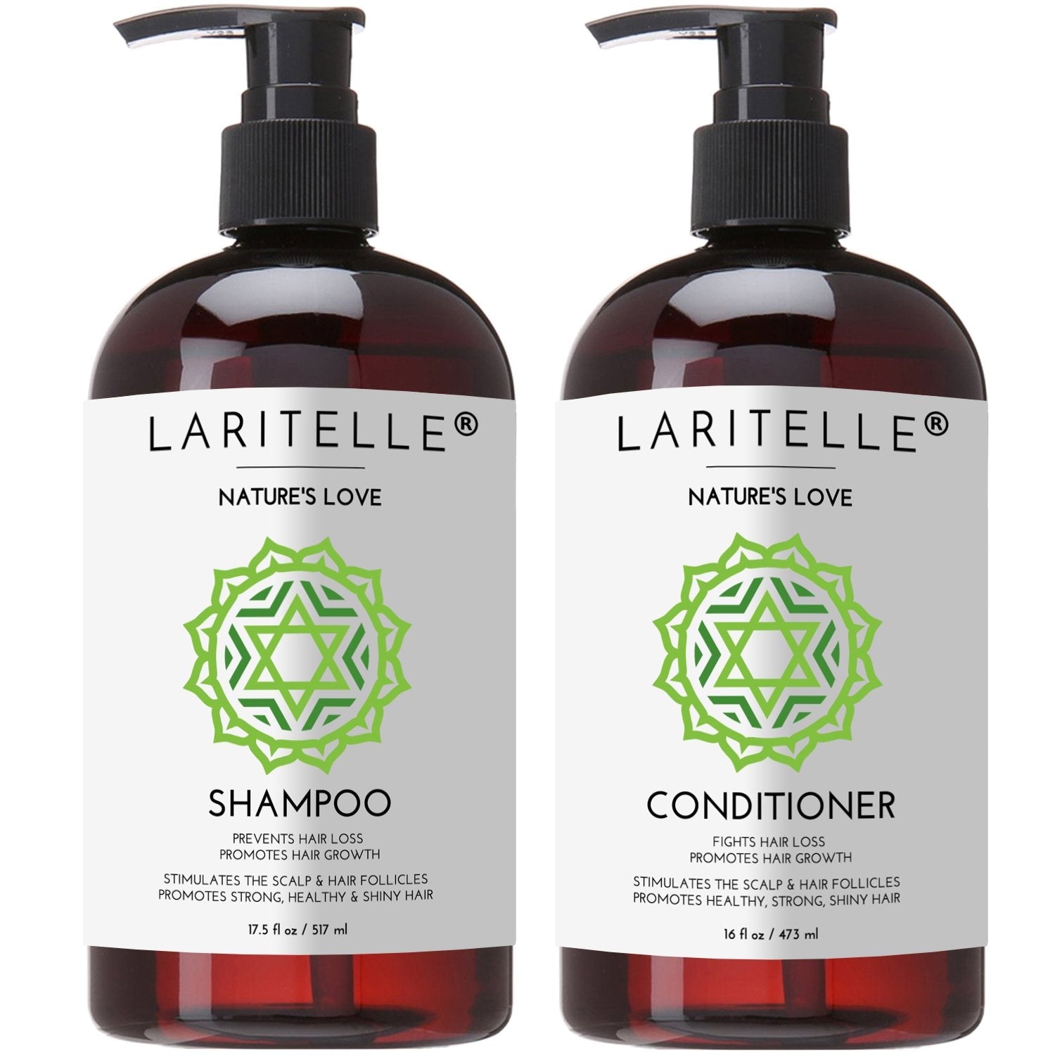 Laritelle Organic Shampoo & Conditioner – Hair Growth Support, No SLS, Gluten, Parabens