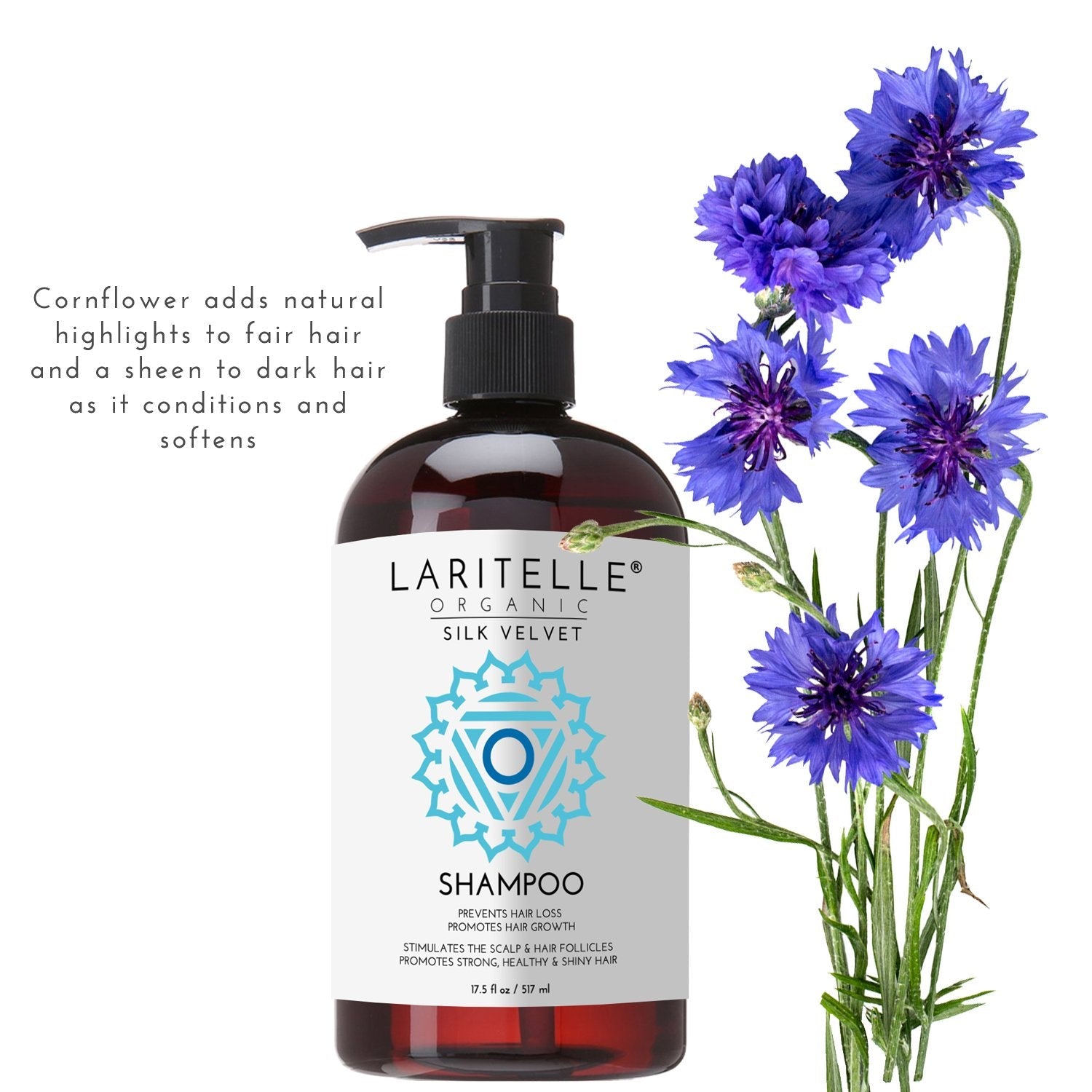 Laritelle Silk Velvet Organic Hair Loss Prevention Shampoo – Rosemary & Rice Protein | Made in California