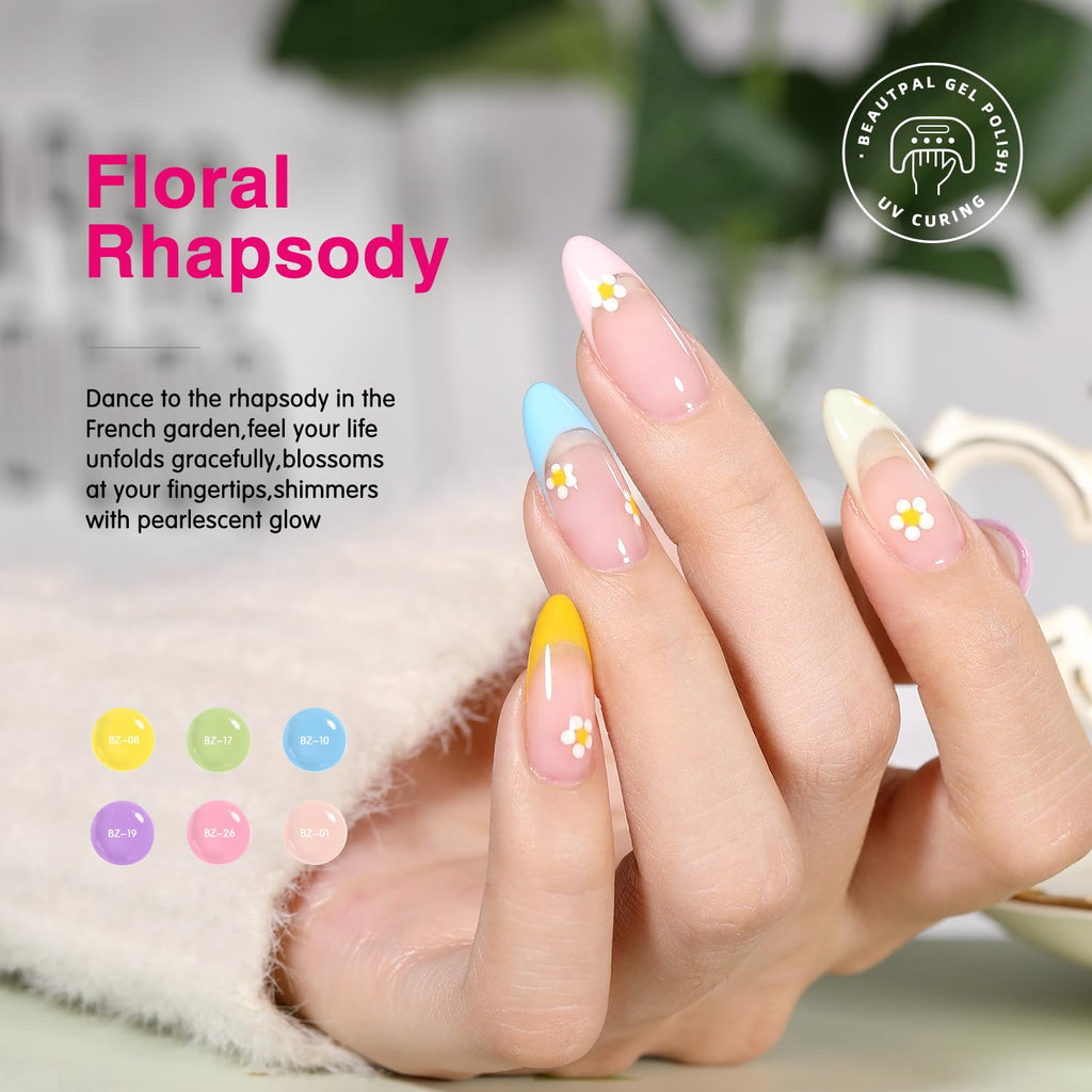 Larvall Beautpal 40 PCS Gel Nail Polish Set | All Seasons Collection – 36 Colors + Base & Top Coats (7ml)