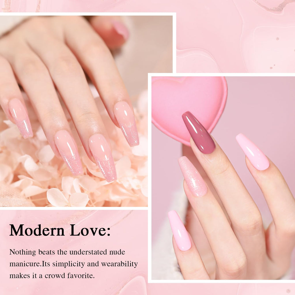 Larvall Beautpal Gel Nail Polish Set – 10 Nude & Shimmer Colors for All Seasons
