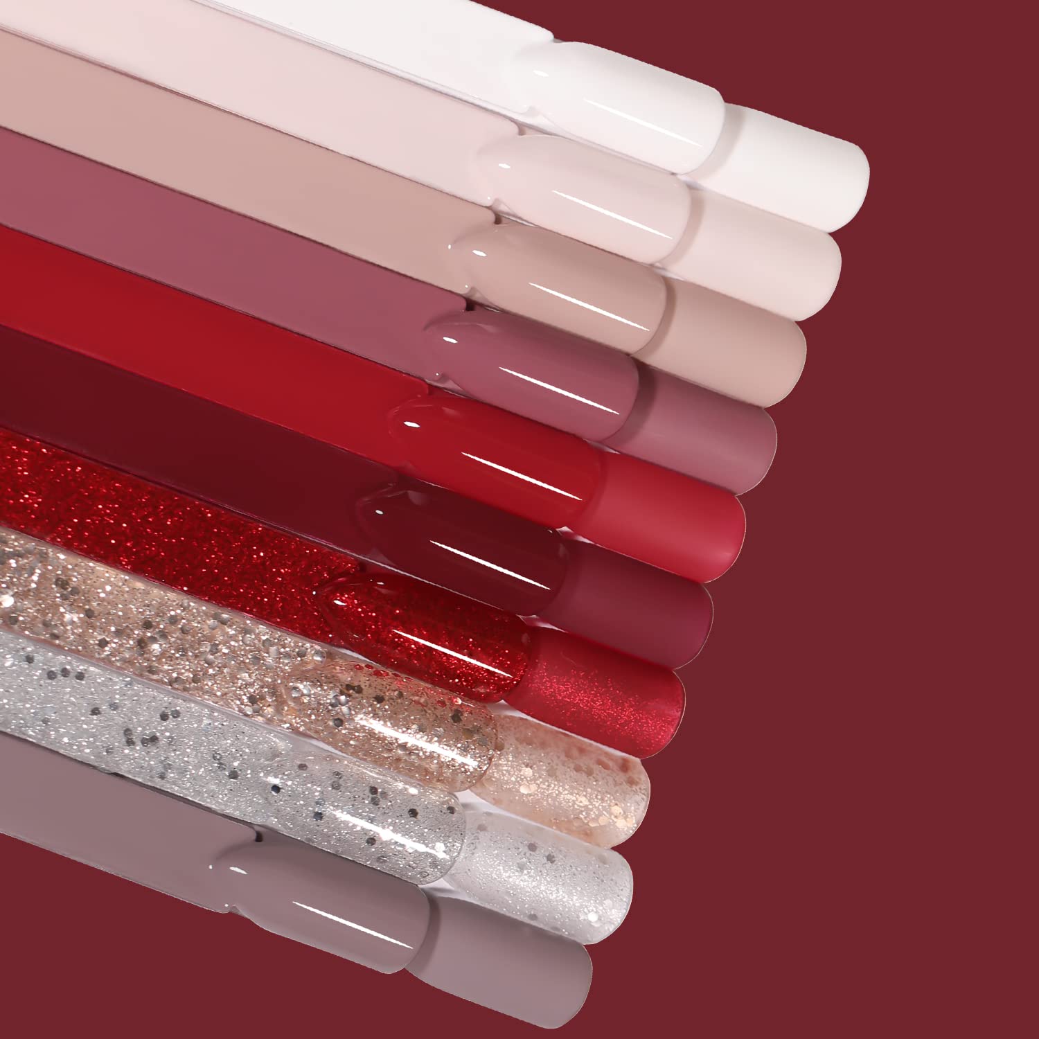 Larvall Beautpal Red Gel Nail Polish Set – 10×7ml Soak-Off Colors