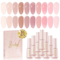 Larvall Beautpal Jelly Gel Nail Polish Set – 10-Piece Milky Nude & Sheer Pink UV Gel Kit