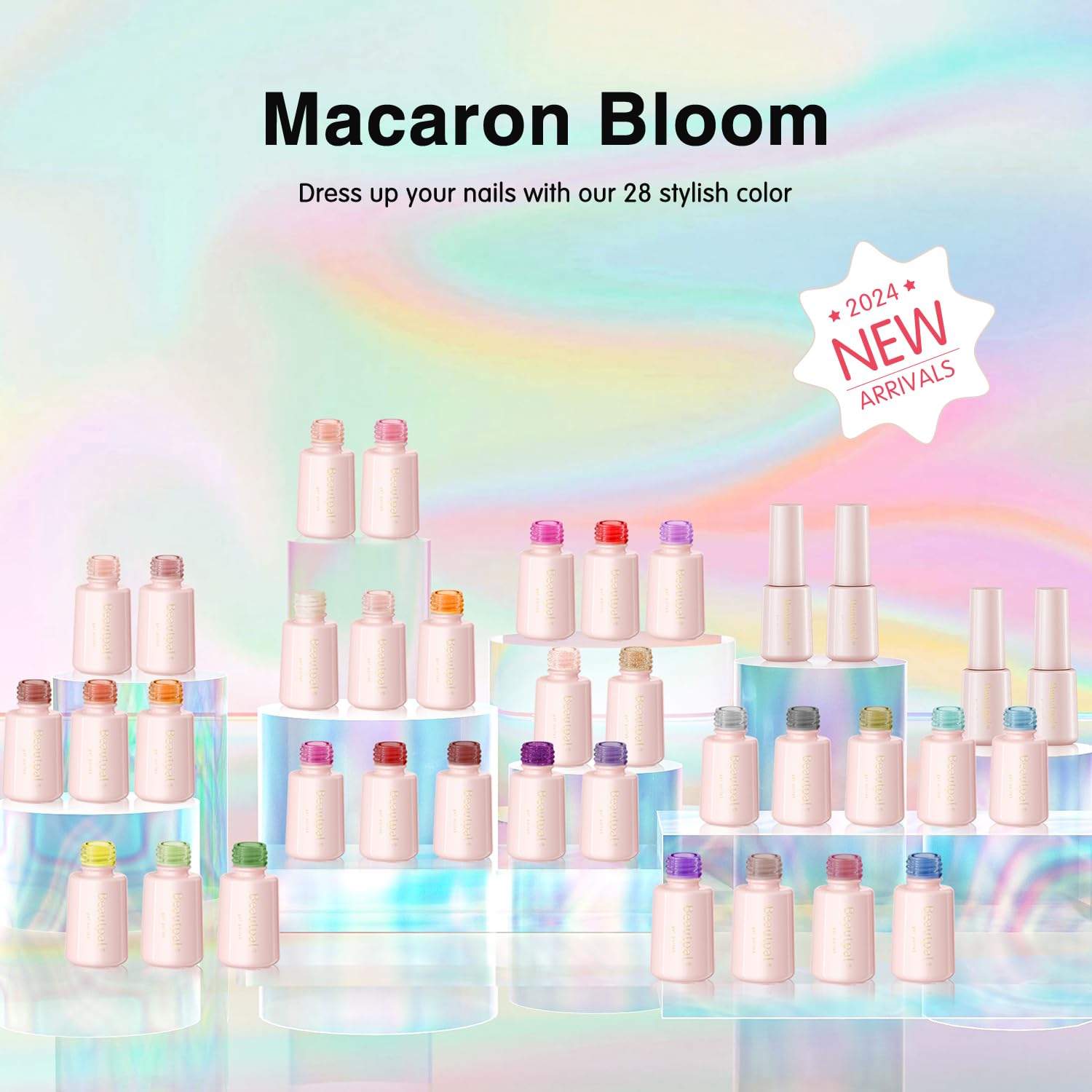 Larvall Beautpal 40 PCS Gel Nail Polish Set | All Seasons Collection – 36 Colors + Base & Top Coats (7ml)