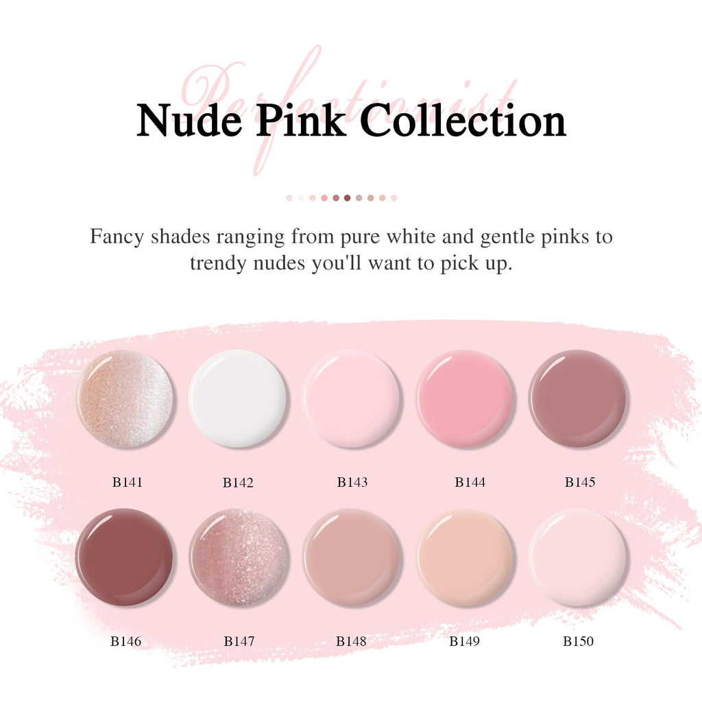 Larvall Beautpal Gel Nail Polish Set – 10 Nude & Shimmer Colors for All Seasons