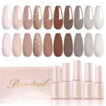 Larvall Beautpal Nude Grey Gel Nail Polish Set – 10PCS All Seasons Nude Colors