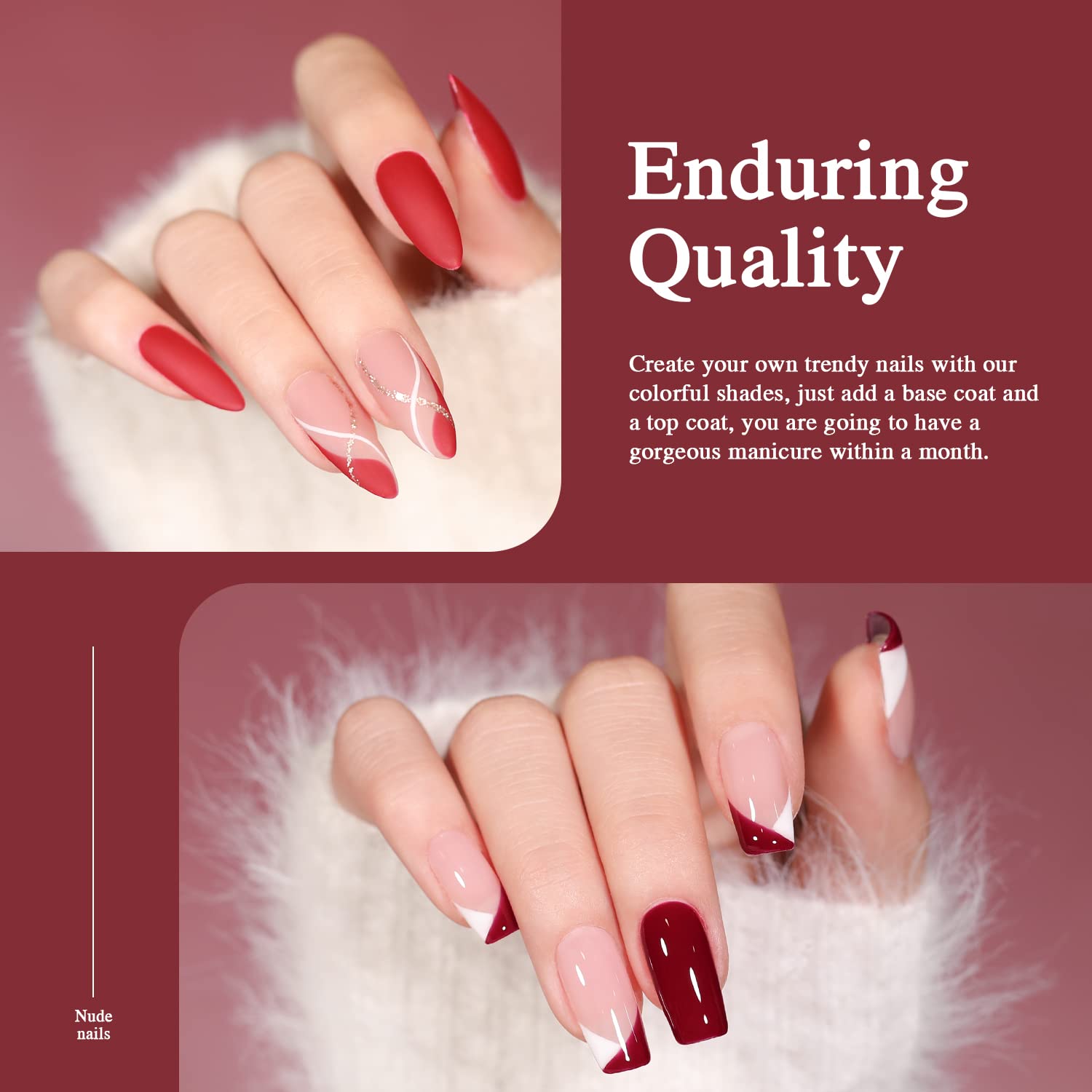 Larvall Beautpal Red Gel Nail Polish Set – 10×7ml Soak-Off Colors