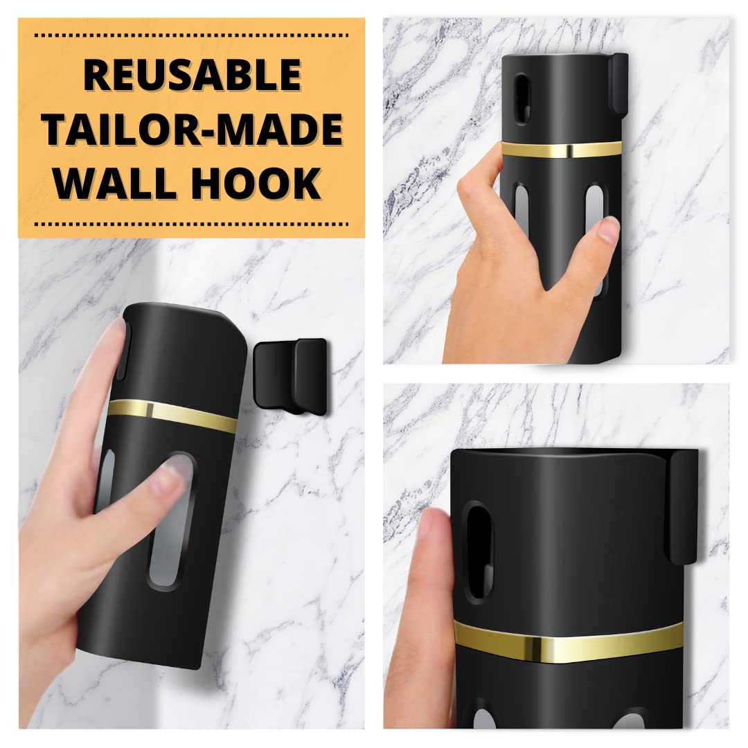 LASBOTTLE 4-in-1 Travel Bottle | Leak-Proof Pump Dispenser 6.1 oz (Gold/Black)