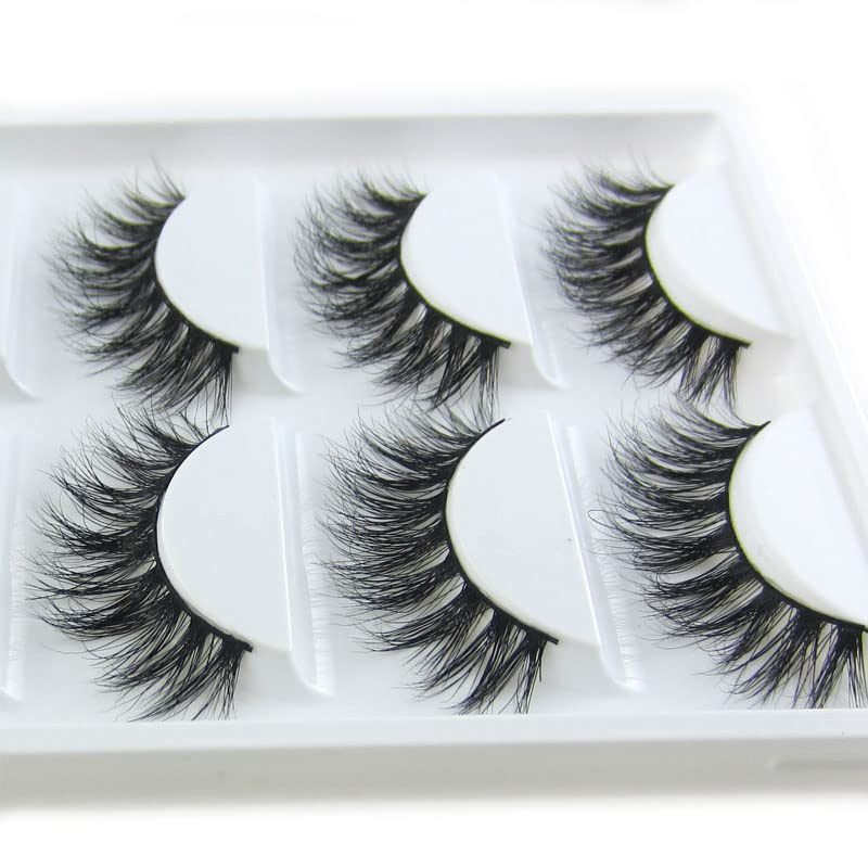 LASGOOS 3D Mink Lashes A14 – 100% Siberian Mink, Cruelty-Free, Reusable, 5 Pairs