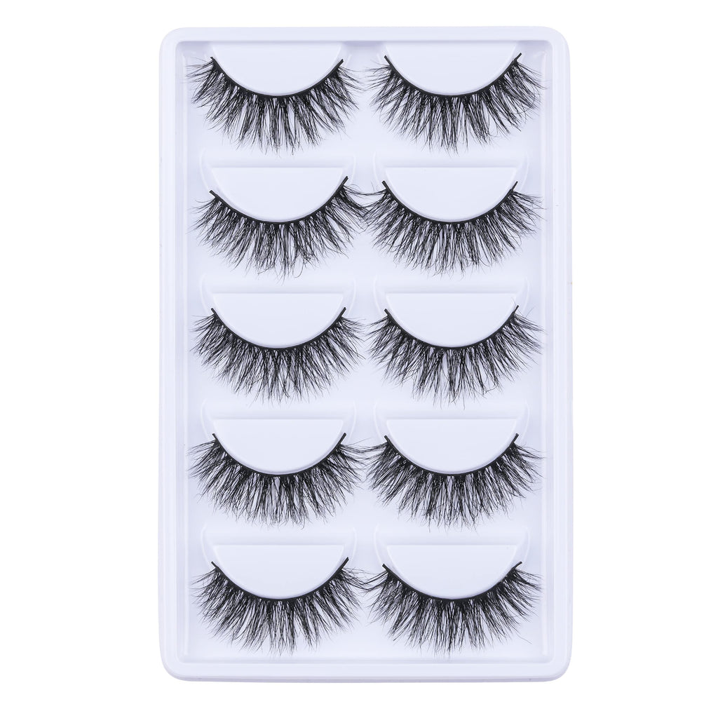 LASGOOS Luxurious Siberian Mink 3D False Eyelashes A10 – Natural Look, Lightweight & Reusable (5 Pairs)