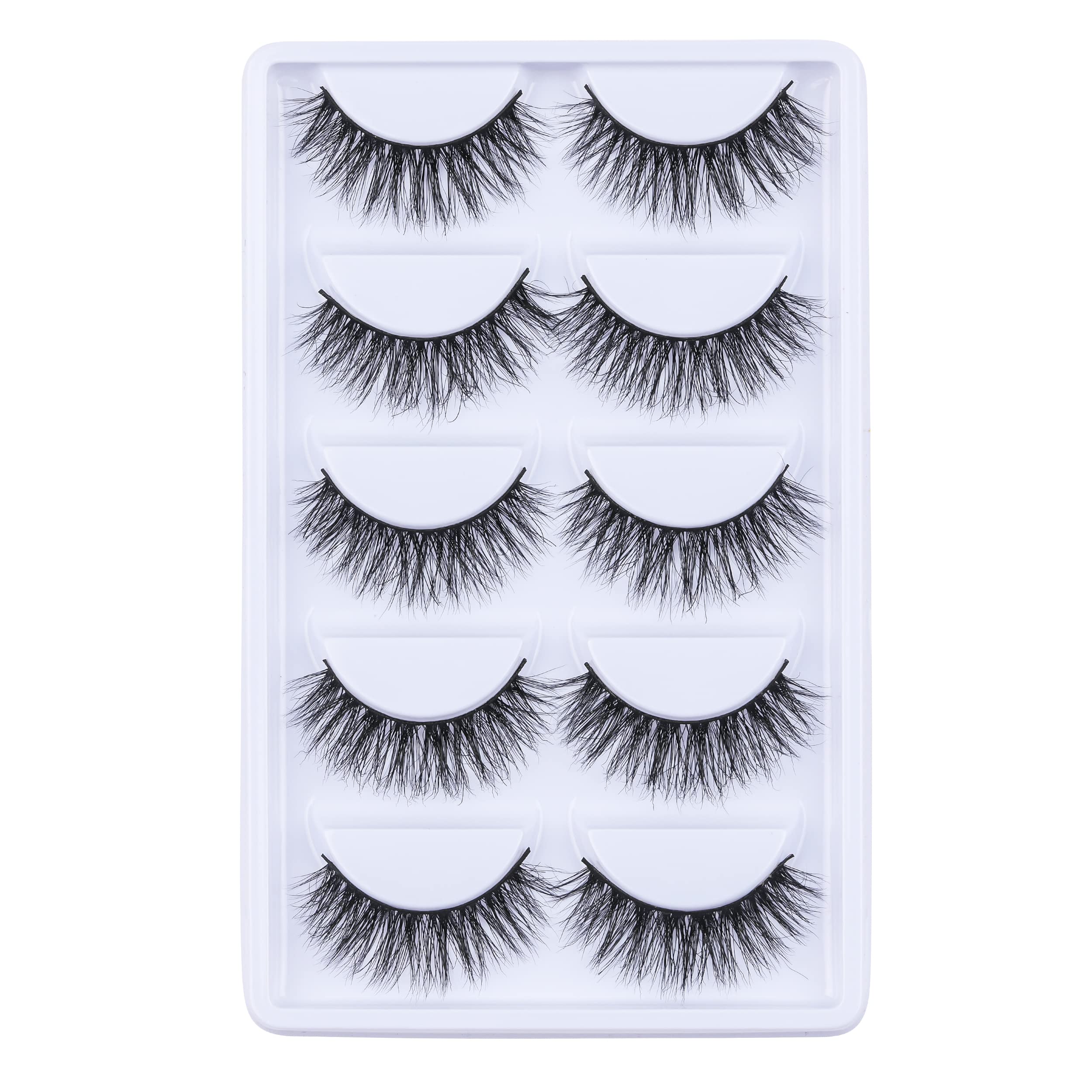 LASGOOS Luxurious Siberian Mink 3D False Eyelashes A10 – Natural Look, Lightweight & Reusable (5 Pairs)