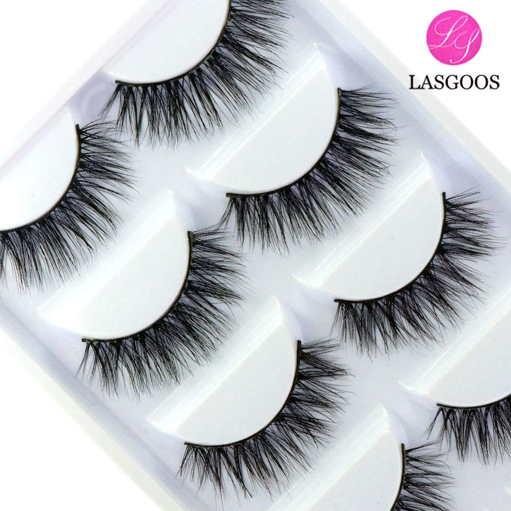 LASGOOS Luxurious Siberian Mink 3D False Eyelashes A10 – Natural Look, Lightweight & Reusable (5 Pairs)