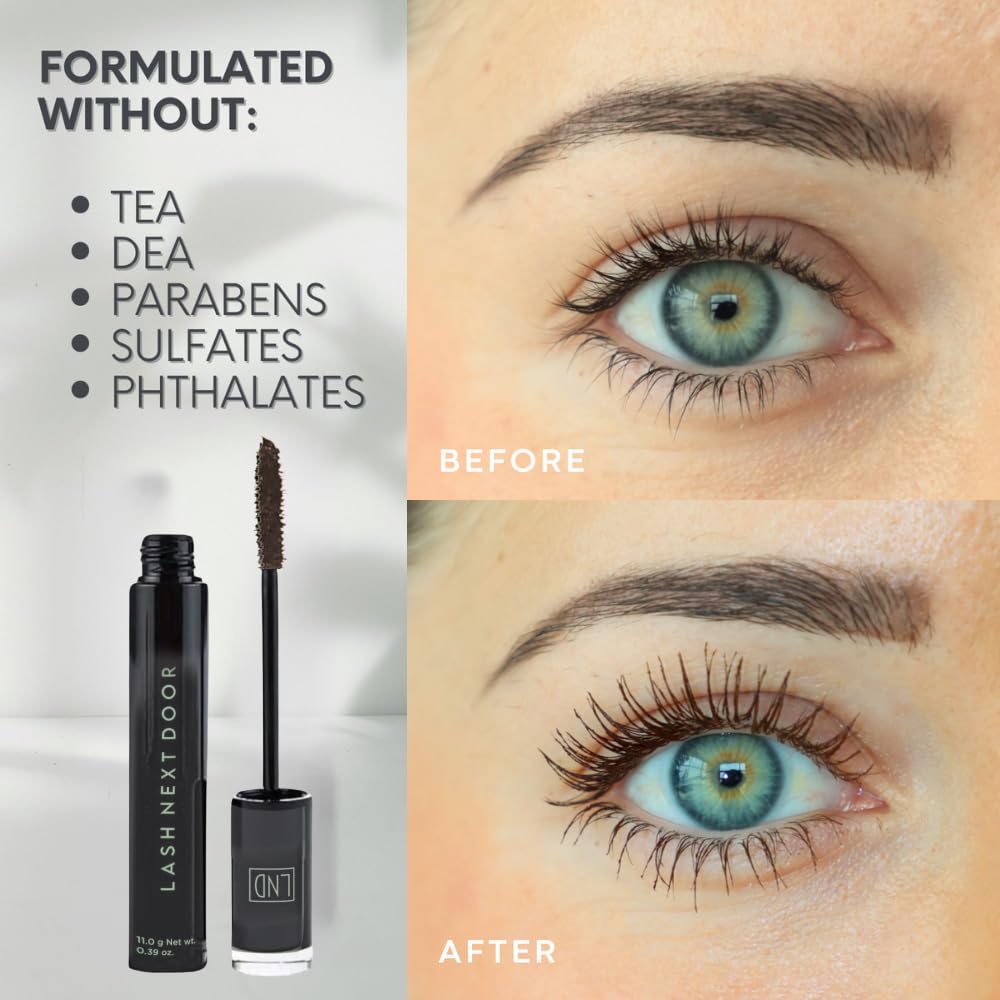 Lash Next Door Espresso Brown Mascara – Volumizing & Lengthening, No Clumps, Smudge-Proof by Brooklyn & Bailey