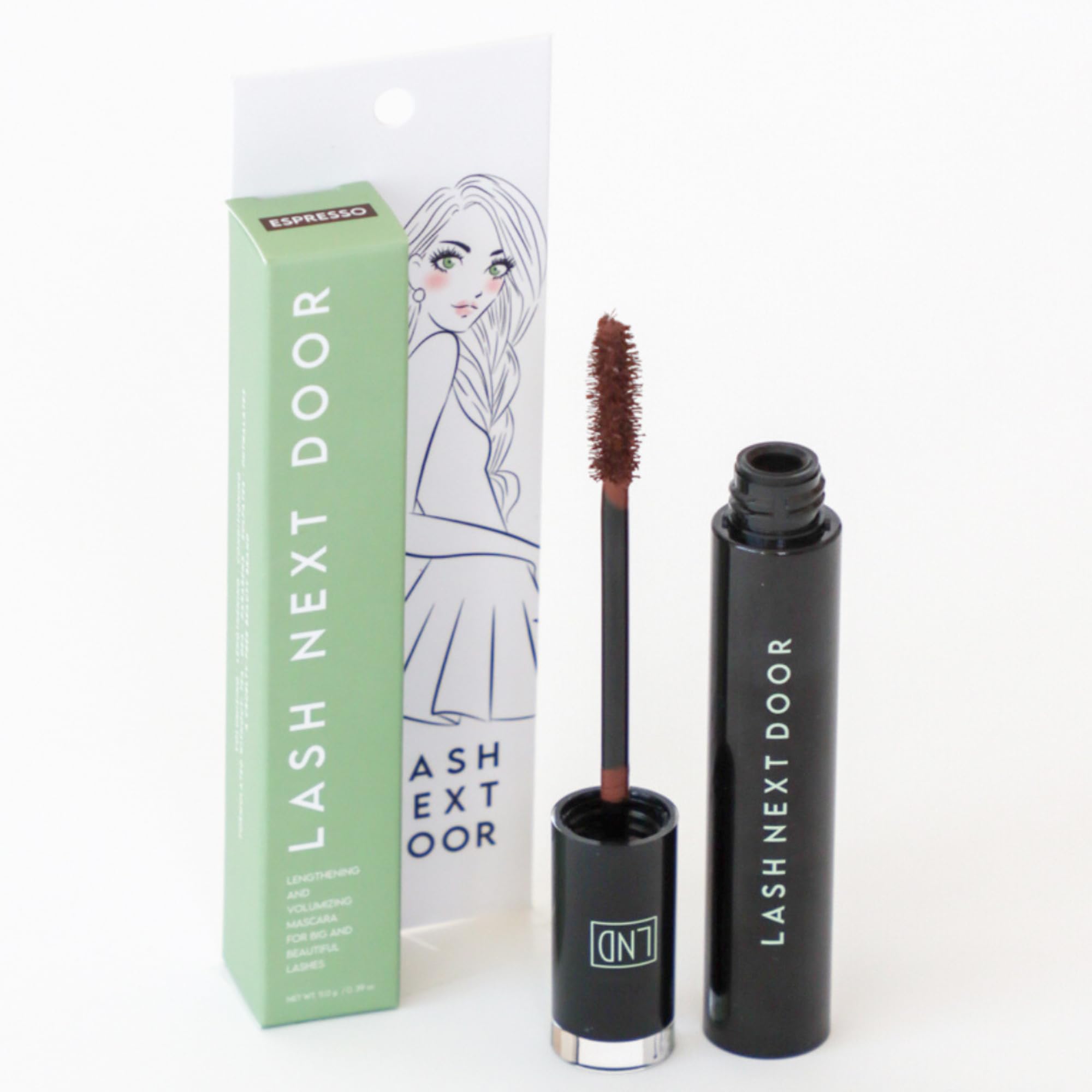 Lash Next Door Espresso Brown Mascara – Volumizing & Lengthening, No Clumps, Smudge-Proof by Brooklyn & Bailey