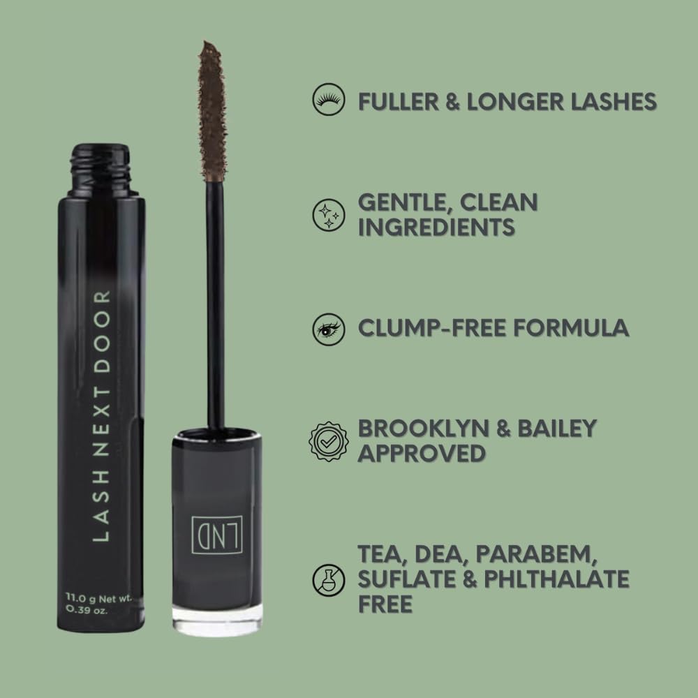 Lash Next Door Espresso Brown Mascara – Volumizing & Lengthening, No Clumps, Smudge-Proof by Brooklyn & Bailey