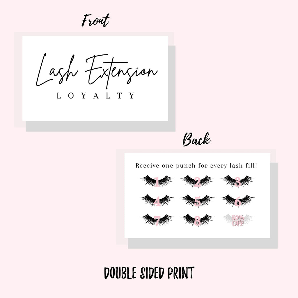 Lashicorn Lash Extension Loyalty Punch Cards – 50 Pack, 2x3.5 in