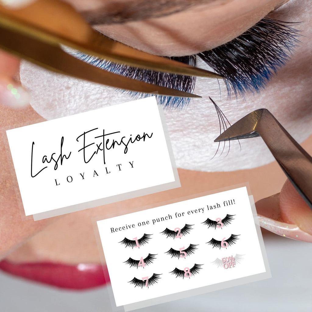 Lashicorn Lash Extension Loyalty Punch Cards – 50 Pack, 2x3.5 in