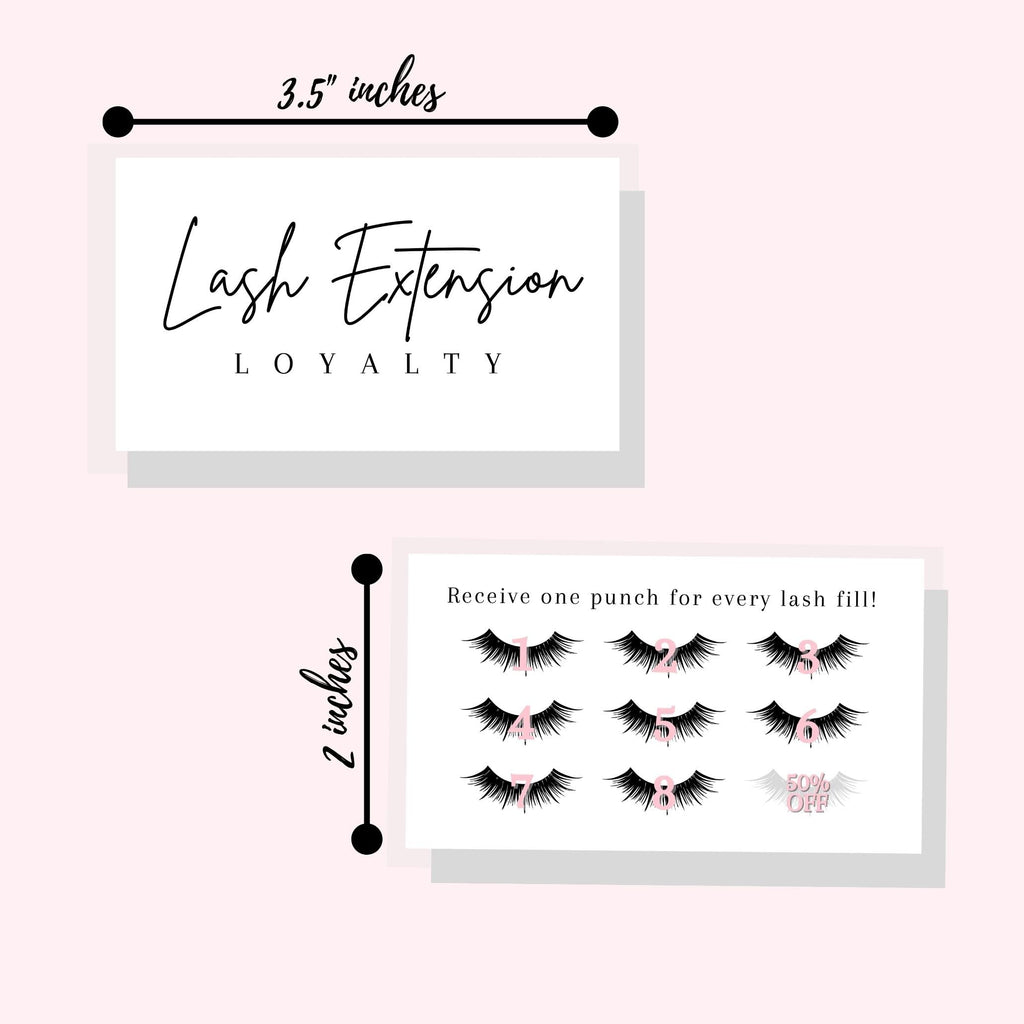 Lashicorn Lash Extension Loyalty Punch Cards – 50 Pack, 2x3.5 in