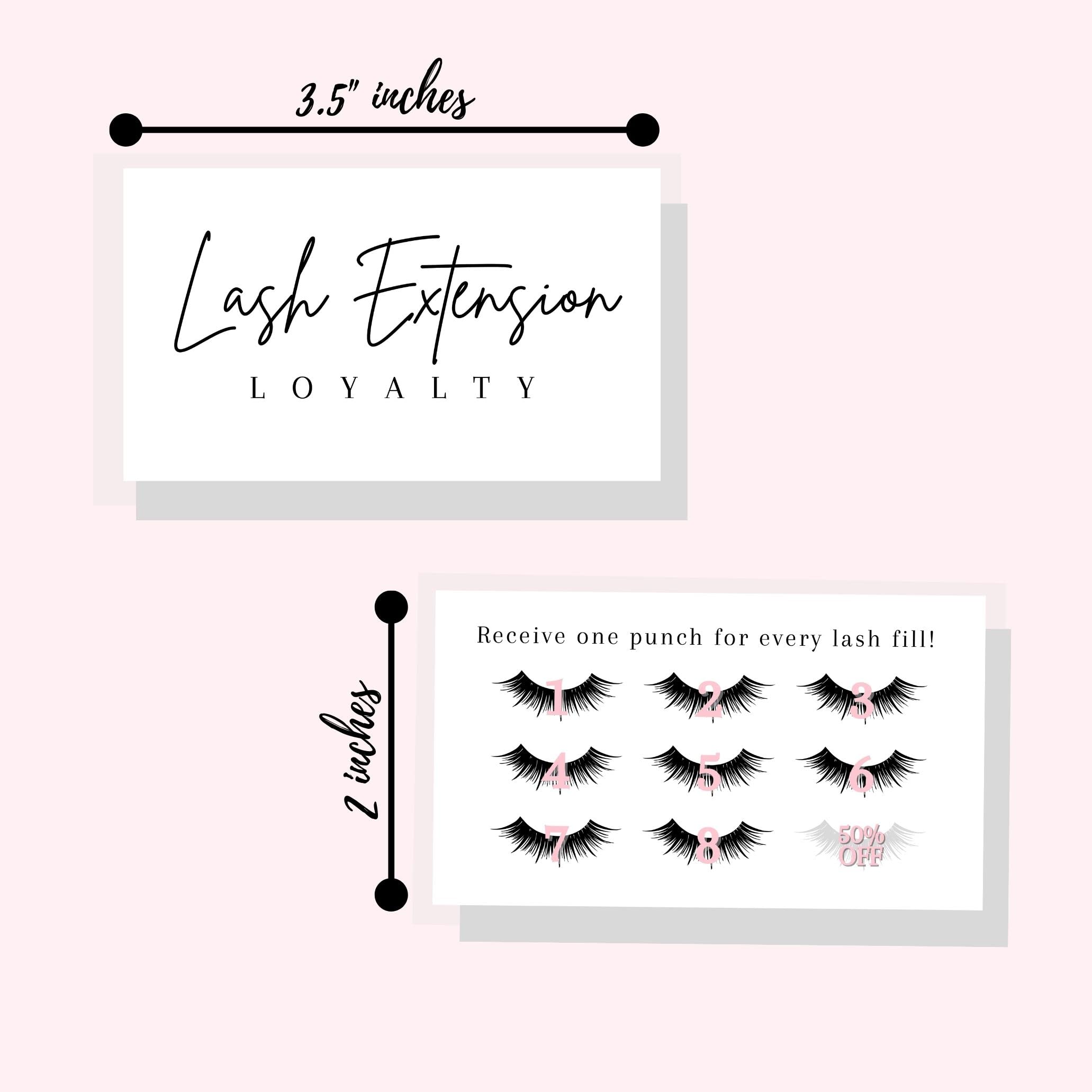 Lashicorn Lash Extension Loyalty Punch Cards – 50 Pack, 2x3.5 in