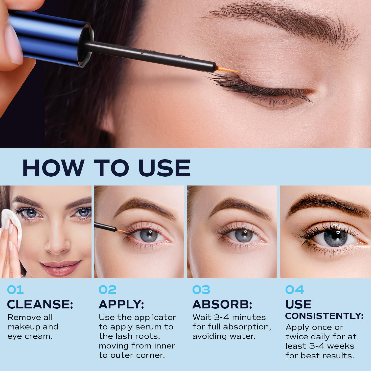 LashRay Renewing Eyelash Serum – Peptide-Infused Growth for Longer, Thicker Natural Lashes (0.1 oz)